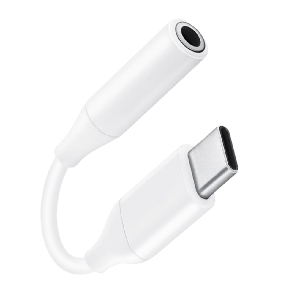 USB C Naar AUX (Female) Audio Kabel - 8,5 cm – Wit
