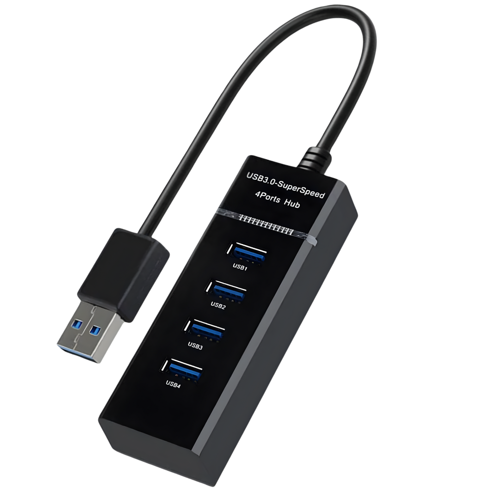 USB Hub - 4 USB Poorten - 5Gbps - Zwart