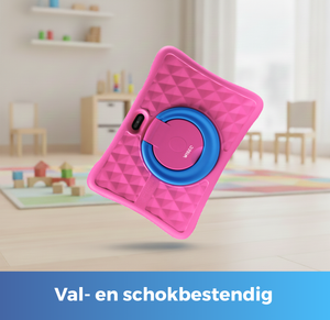 Roze kindertablet met val en schokbestendige beschermhoes voor kinderen 