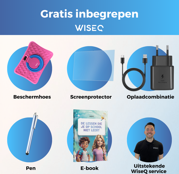 Kindertablet inclusief beschermhoes screenprotector oplader pen en e book 