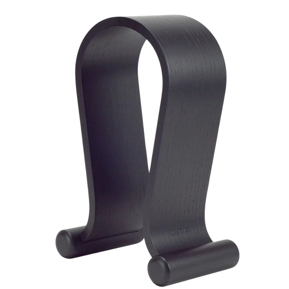 WiseQ houten koptelefoon houder zwart houten headset standaard voor bureau minimalistisch design
