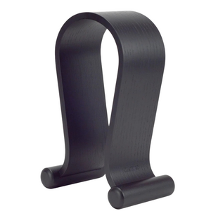 WiseQ houten koptelefoon houder zwart houten headset standaard voor bureau minimalistisch design