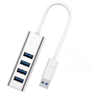 USB Hub 3.0 - 4 USB Poorten - 5Gbps - Zilver