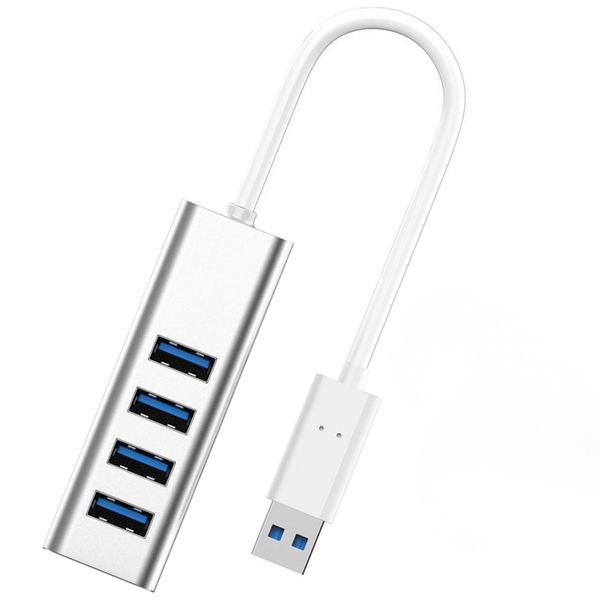 USB Hub 3.0 - 4 USB Poorten - 5Gbps - Zilver