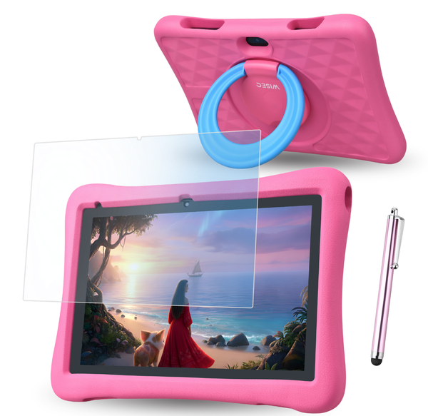 WiseTab - Kindertablet – Veilig, Snel & Compleet - 96GB - Roze