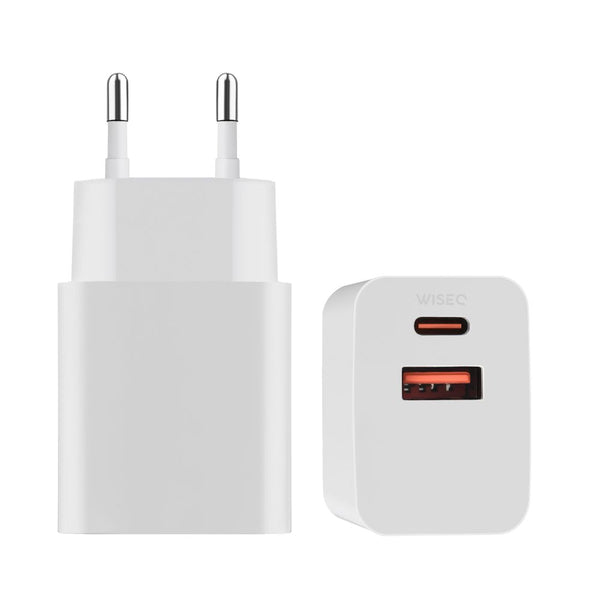 USB- en USB C Adapter - 33W Snellader - Universeel - GaN - Wit