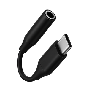 USB C naar AUX adapter 3.5mm zwart WiseQ close up