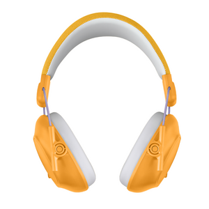 WiseQ oorbeschermers voor kinderen 28dB in geel opvouwbare gehoorbescherming voorkant