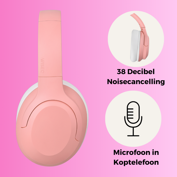 Kids ANC Roze - Draadloos - Active Noise Cancelling