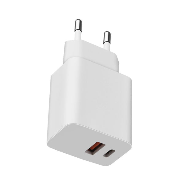Witte 33W USB C dual port snellader geschikt voor iPhone met GaN technologie WiseQ