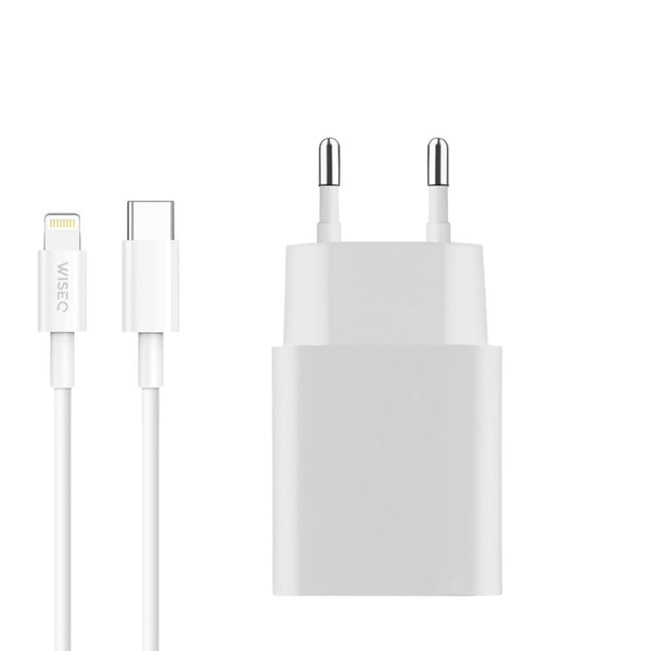 33W witte adapter met usb c naar lightning kabel van 2 meter geschikt voor iPhone en iPad snel opladen