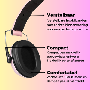 Gehoorbescherming voor Kinderen - Roze - 26 Decibel