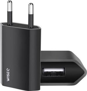 Zwarte 25W snellader USB adapter met Europese stekker geschikt voor smartphone en tablet