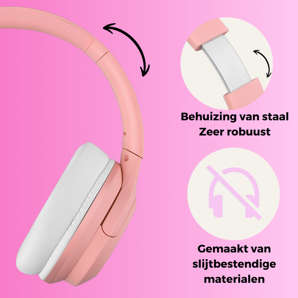 Kids ANC Roze - Draadloos - Active Noise Cancelling