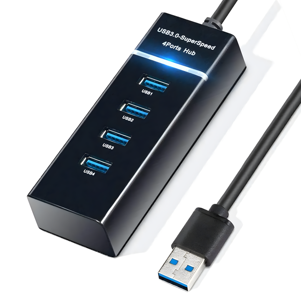 USB Hub - 4 USB Poorten - 5Gbps - Zwart