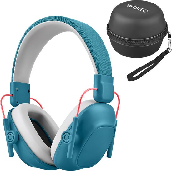 Gehoorbescherming Kinderen - Dempende Oorkap met Beschermhoes - Blauw – 28dB