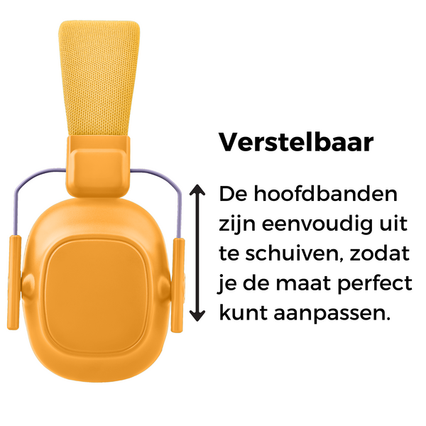 Gehoorbescherming Kinderen - Dempende Oorkap met Beschermhoes - Geel – 28dB