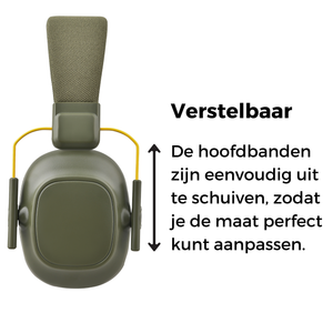 Gehoorbescherming Kinderen - Dempende Oorkap met Beschermhoes - Legergroen – 28dB
