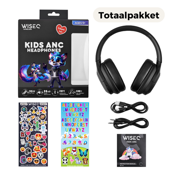 Kids ANC Black - Wireless - Active Noise Cancelling