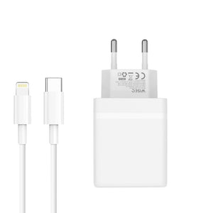 38W Snellader 3-Poorts met USB-C naar Lightning Kabel – 2 Meter - Wit