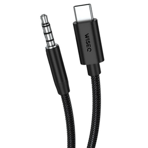 Zwarte Aux kabel USB C met microfoon ondersteuning voor iPad iPhone Samsung en auto