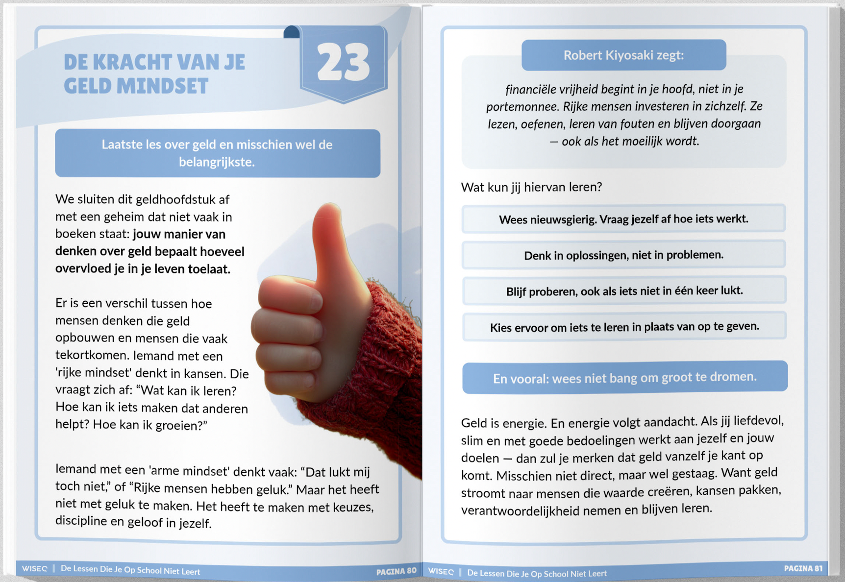 E book pagina kind educatie zelfvertrouwen opbouwen geld verdienen als kind geld mindset financiële vrijheid kinderen WiseQ