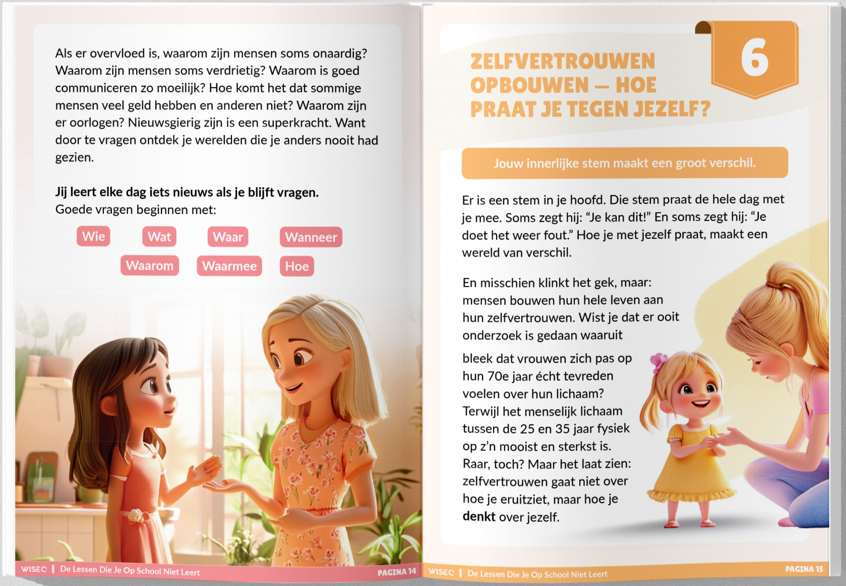 e book pagina voor kinderen over zelfvertrouwen opbouwen innerlijke stem positief denken en persoonlijke groei WiseQ