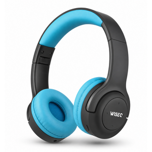 WiseQ Hero draadloze kinderkoptelefoon in zwart met blauw, over-ear met bluetooth, 38 uur batterij en 85 dB volumebegrenzing