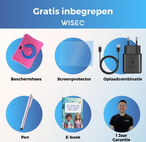WiseTab - Kindertablet – Veilig, Snel & Compleet - 96GB - Roze