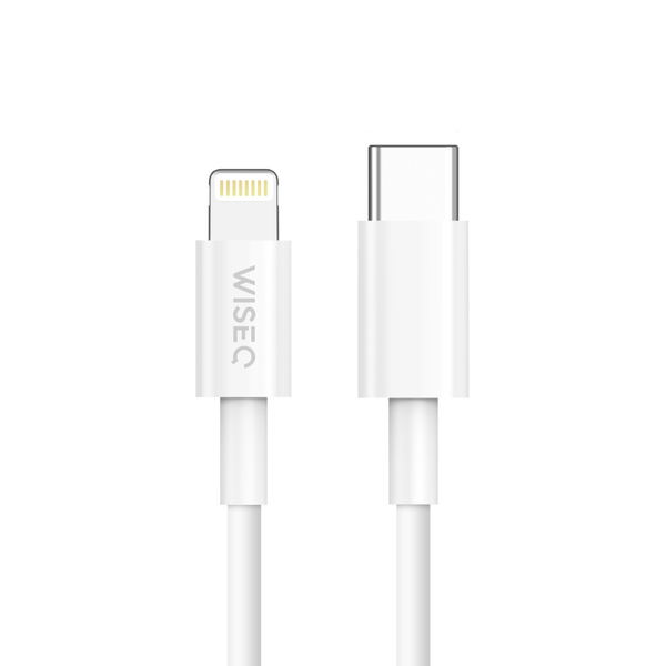 Lightning Naar USB C Kabel Geschikt Voor iPhone En iPad Wit Vooraanzicht