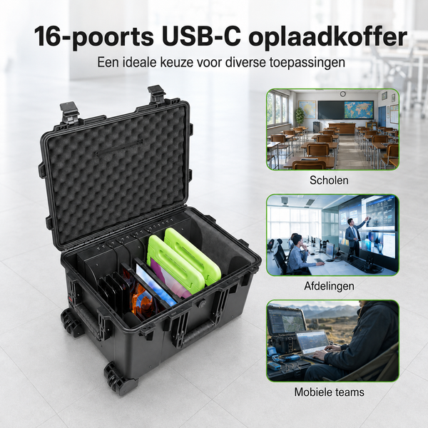 Laptop cart 2200W - UV disinfection - 30 Chromebooks - up to 14 inches
