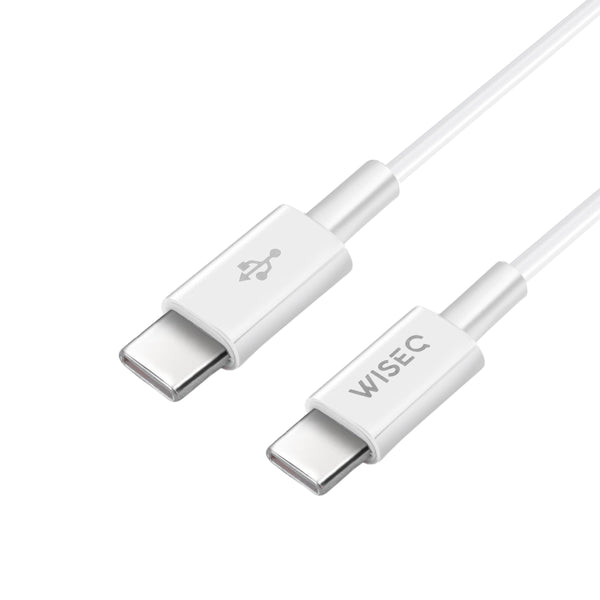 Witte Samsung USB C snellader 25W kabel geschikt voor Galaxy S24 S23 S22 schuine weergave