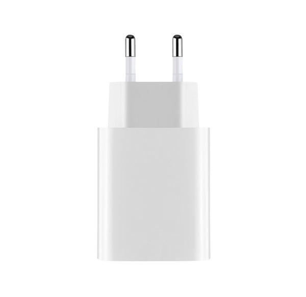 Witte Snellader Adapter Geschikt Voor Samsung En iPhone Achterkant