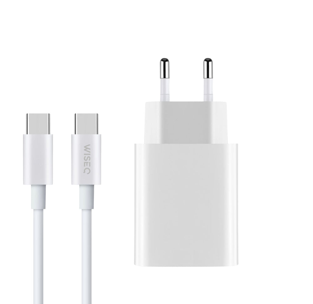 Witte Snellader Met USB C Kabel Geschikt Voor Samsung En iPhone Met Meerdere Poorten