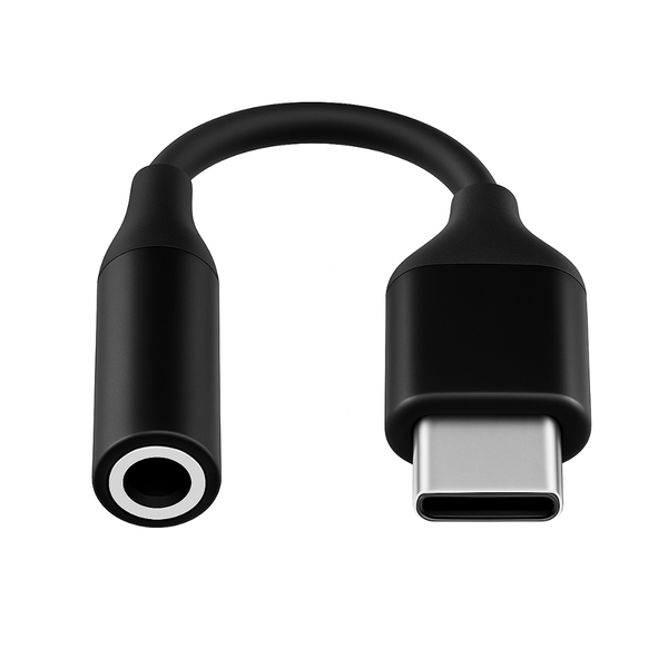 USB C naar AUX adapter 3.5mm zwart WiseQ close up
