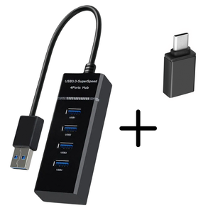 USB 3 0 hub met 4 poorten inclusief USB C adapter geschikt voor MacBook Pro Air en Windows