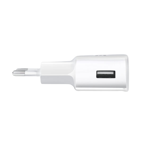 Witte 18W USB oplader geschikt voor Samsung met enkele USB aansluiting zijkant