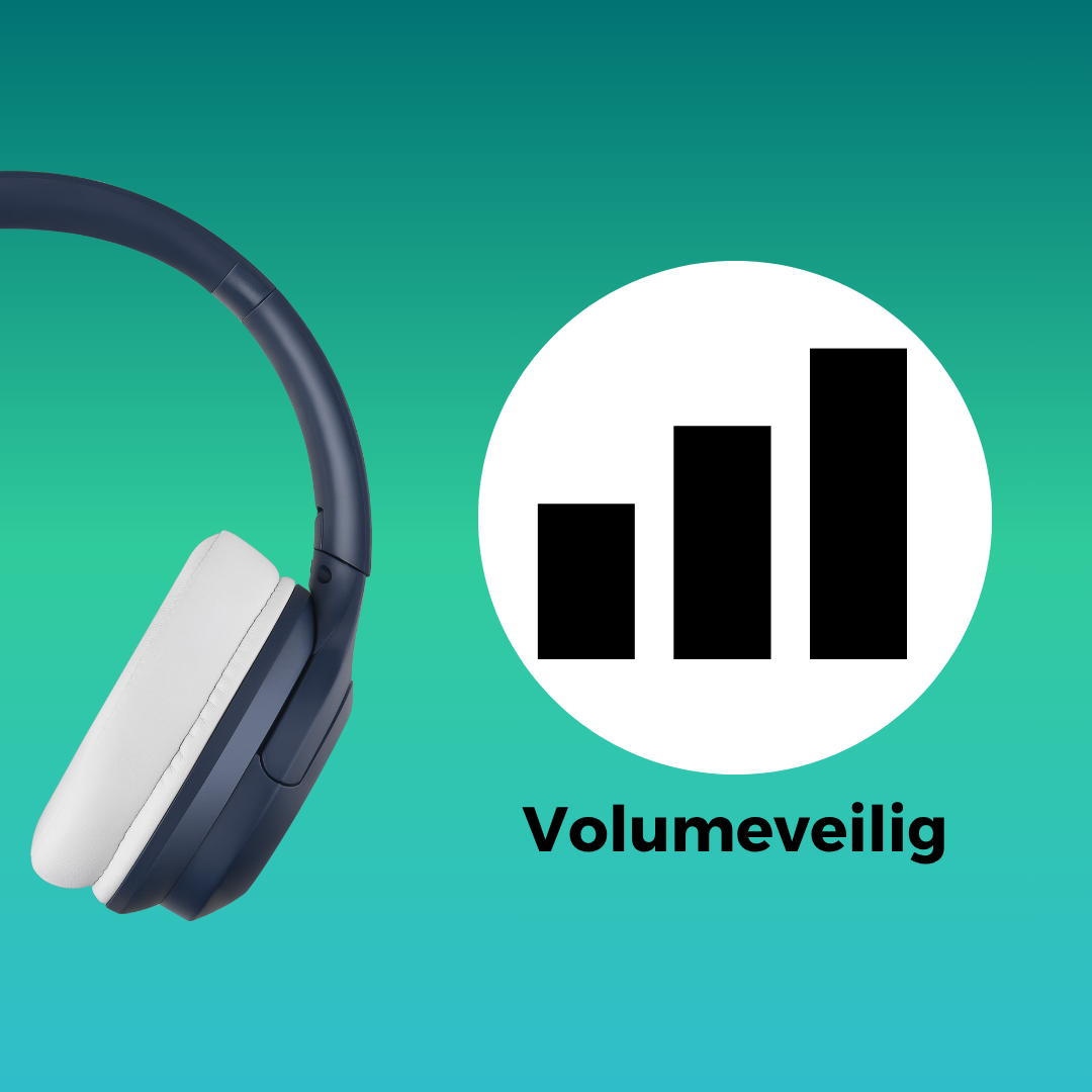 Volumeveilig functie van bluetooth kinderkoptelefoon voor kinderen in donkerblauw