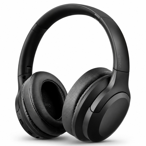 WiseQ Kids ANC draadloze kinderkoptelefoon in zwart, over-ear met active noise cancelling, 35 uur speeltijd en 85 dB volumebegrenzing