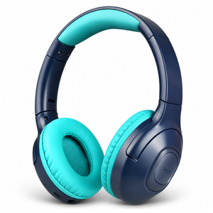 WiseQ Unbreakable draadloze kinderkoptelefoon in blauw, onbreekbaar over-ear model met bluetooth, 45 uur muziek en 85 dB volumebegrenzing