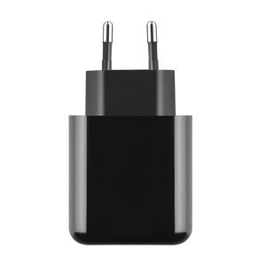 Zwarte WiseQ 45W GaN snellader met 3 poorten geschikt voor Samsung Galaxy vooraanzicht