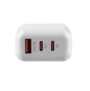 Witte WiseQ 45W USB C snellader met 3 poorten geschikt voor iPhone bovenaanzicht