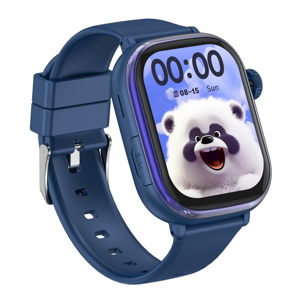 Blauw WiseQ GPS kinderhorloge met simkaart en touchscreen met vrolijke cartoon wijzerplaat voor kinderen