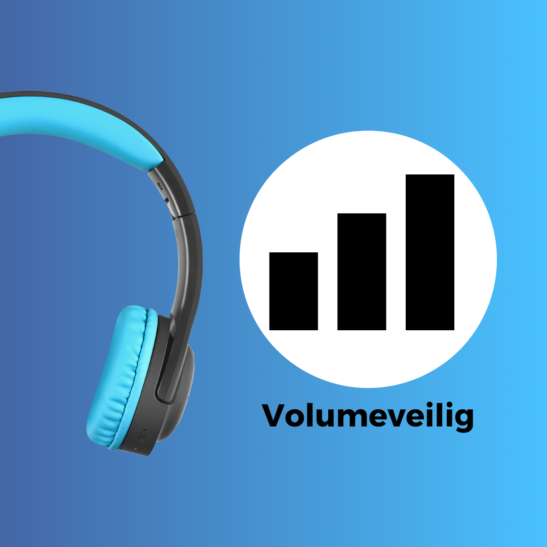Zwart Blauwe WiseQ Draadloze Kinderkoptelefoon Met Bluetooth En Volumeveilige Passieve Noise Cancelling
