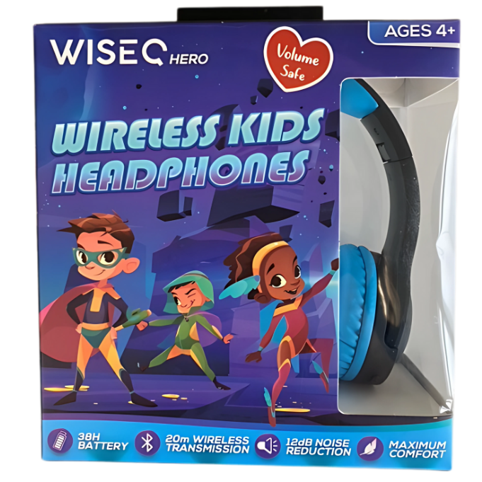 WiseQ Hero Draadloze Kinderkoptelefoon Met Bluetooth In Originele Verpakking Vooraanzicht
