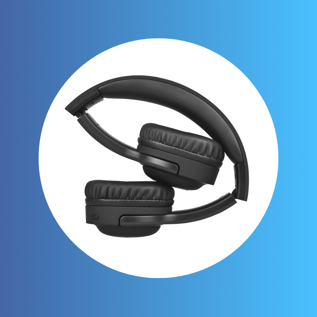 WiseQ Hero Draadloze Kinderkoptelefoon Met Bluetooth In Zwart Ingeklapt