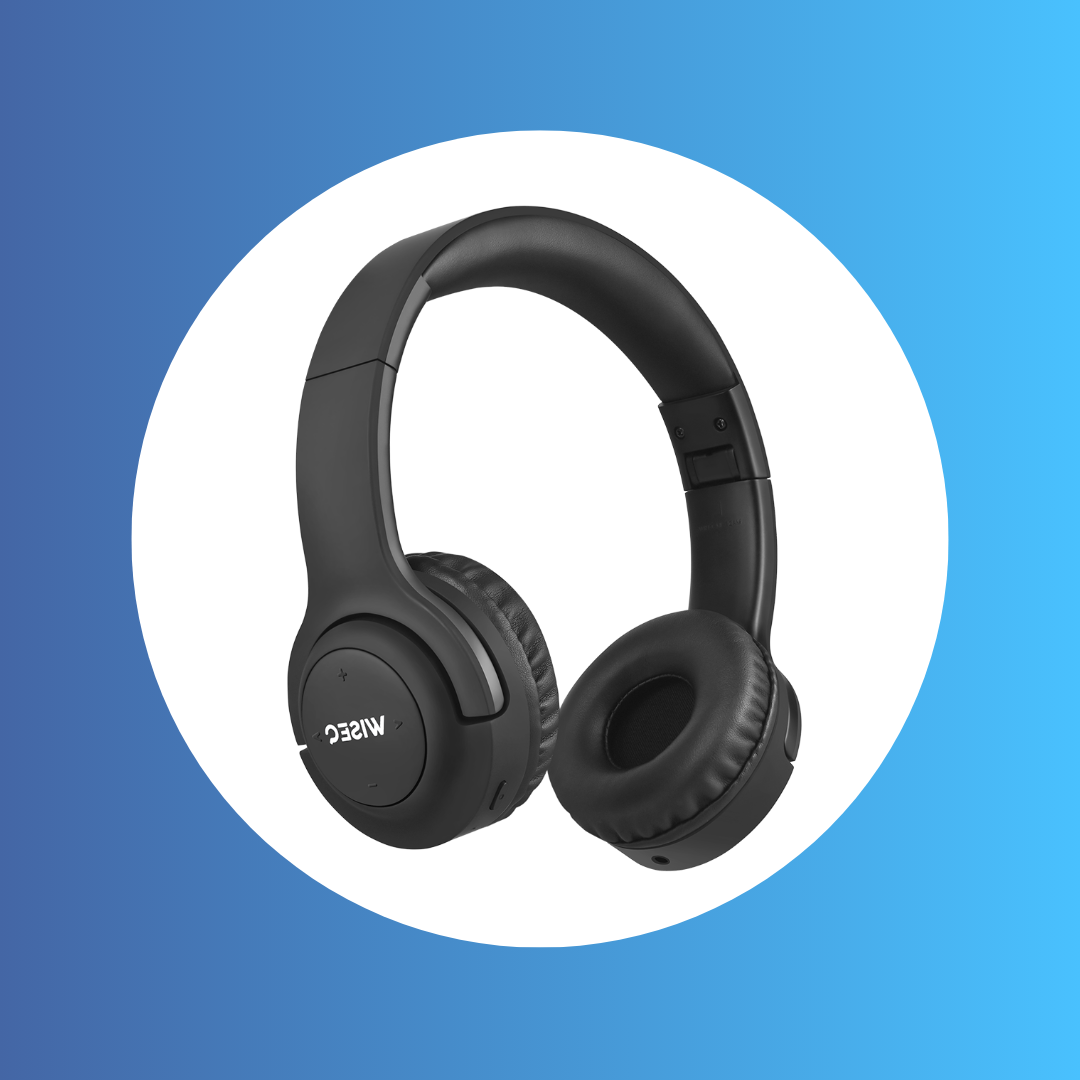 WiseQ Hero Draadloze Kinderkoptelefoon Met Bluetooth In Zwart Schuin Aanzicht