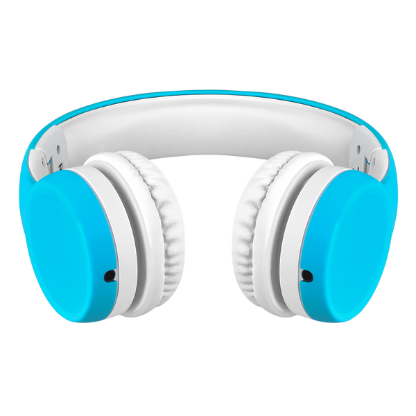 Blauwe WiseQ kinder koptelefoon met veilige volumelimiet en comfortabel on-ear design