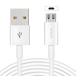 Witte WiseQ Micro USB oplaadkabel met USB aansluiting