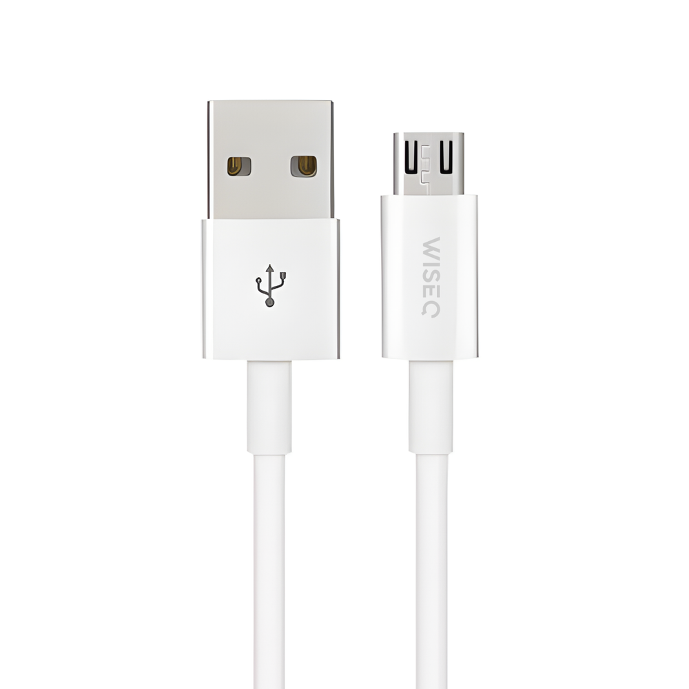Witte WiseQ Micro USB oplaadkabel met USB en Micro USB aansluiting